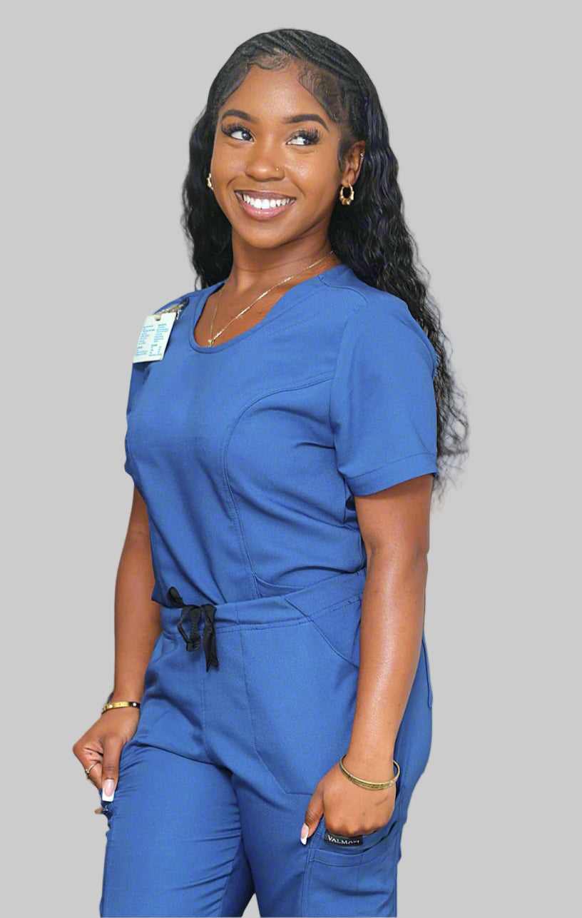 Modern jogger scrub pants with zippered cargo pockets