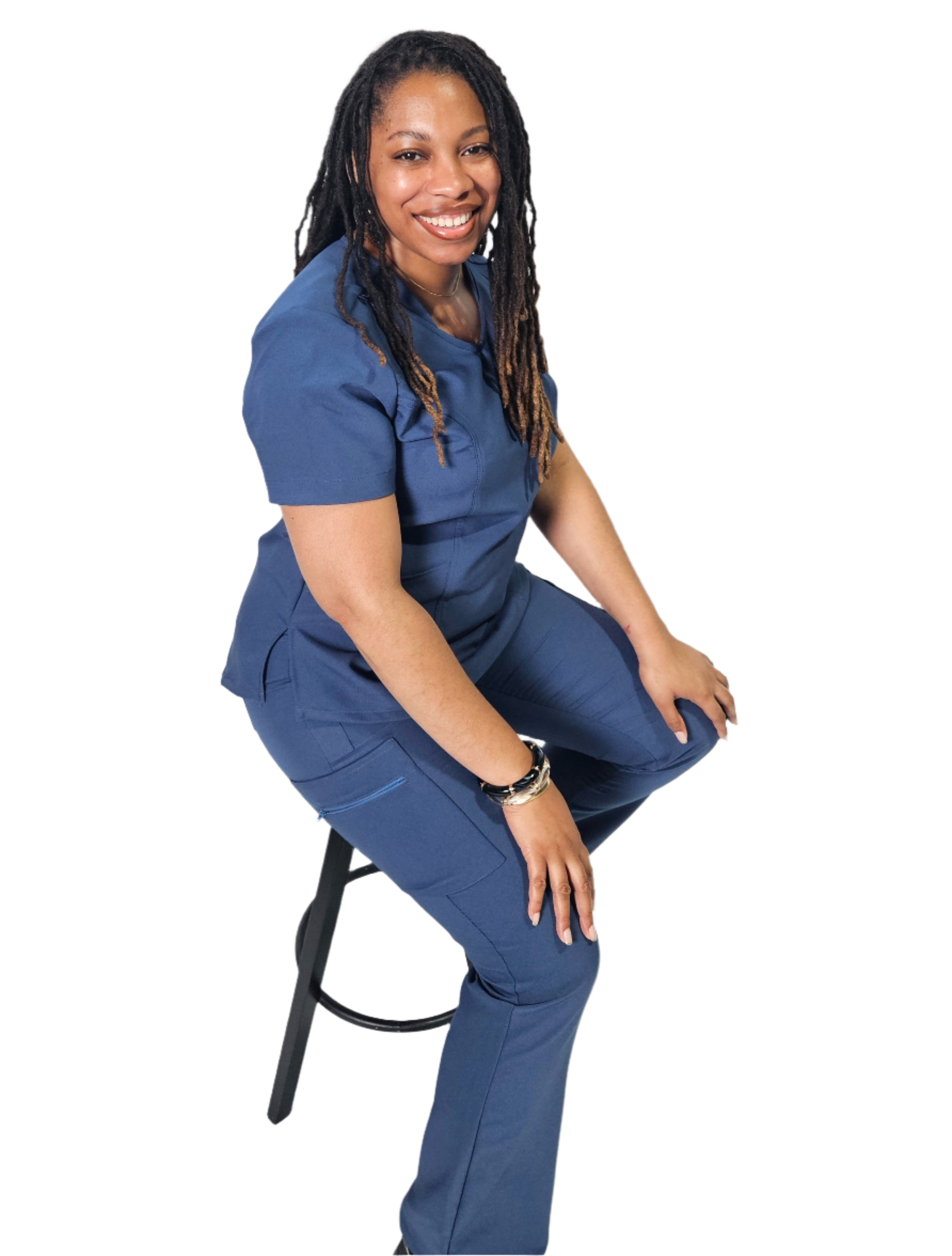 Lexie Curvy Cargo Scrub Pants